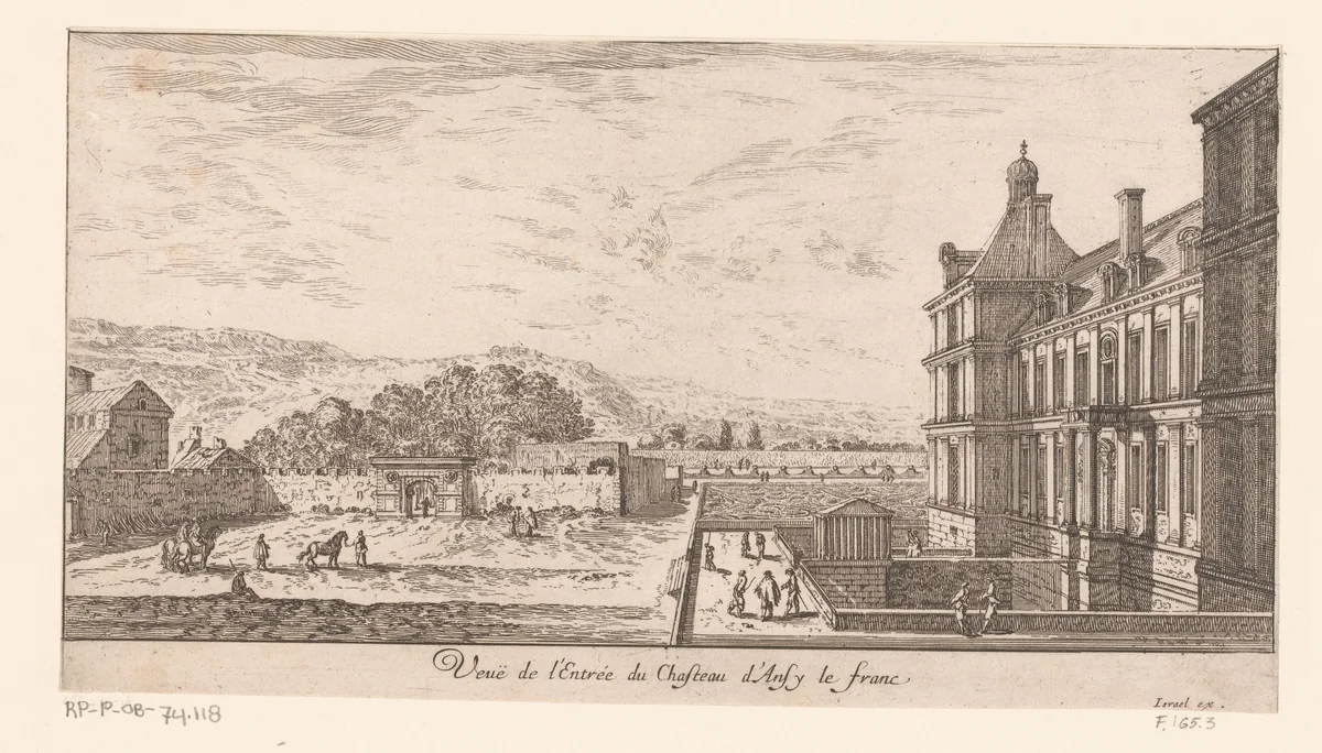 Gezicht op de ingang van het kasteel van Annecy by Israël Silvestre, print, 1631-1661