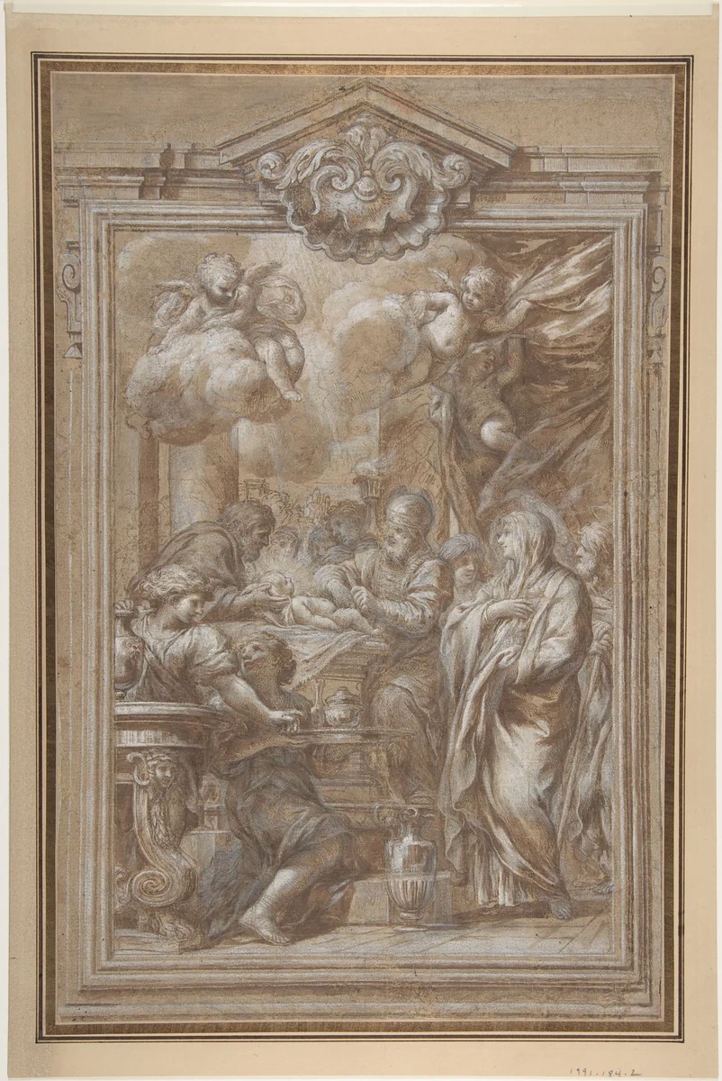 The Circumcision by Ciro Ferri, drawing, 1634-1689