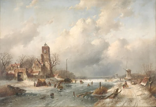 Winter Scene by Charles Leickert, painting, 1867