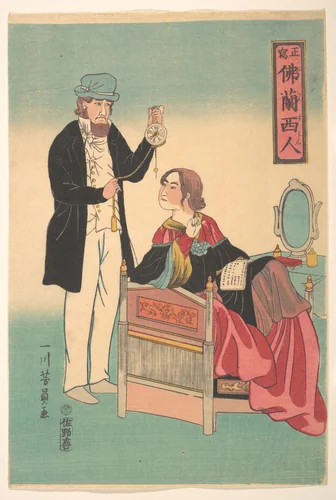 French Couple by Utagawa Yoshikazu, print, 1861