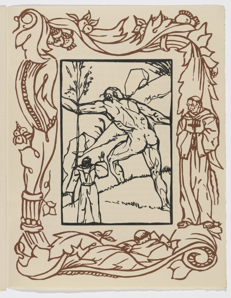 Plate (page 183) from Les Petites Fleurs de St. François (The Little Flowers of St. Francis) by Émile Bernard, illustrated book, 1928