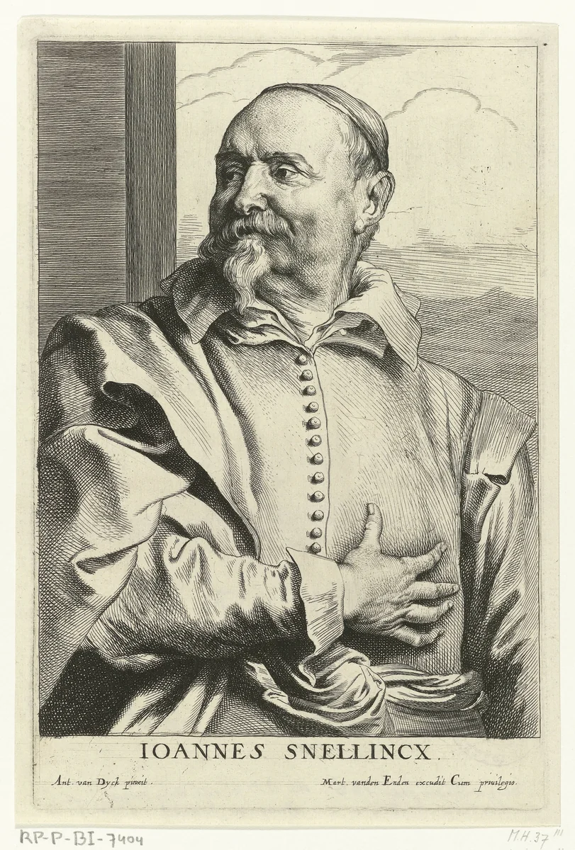 Portret van Jan Snellinck by Pieter de Jode, print, 1628-1670