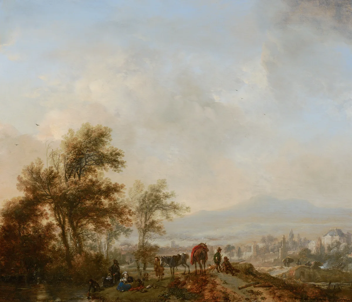 Hunting Party at Rest by Philips Wouwerman, painting, 1650