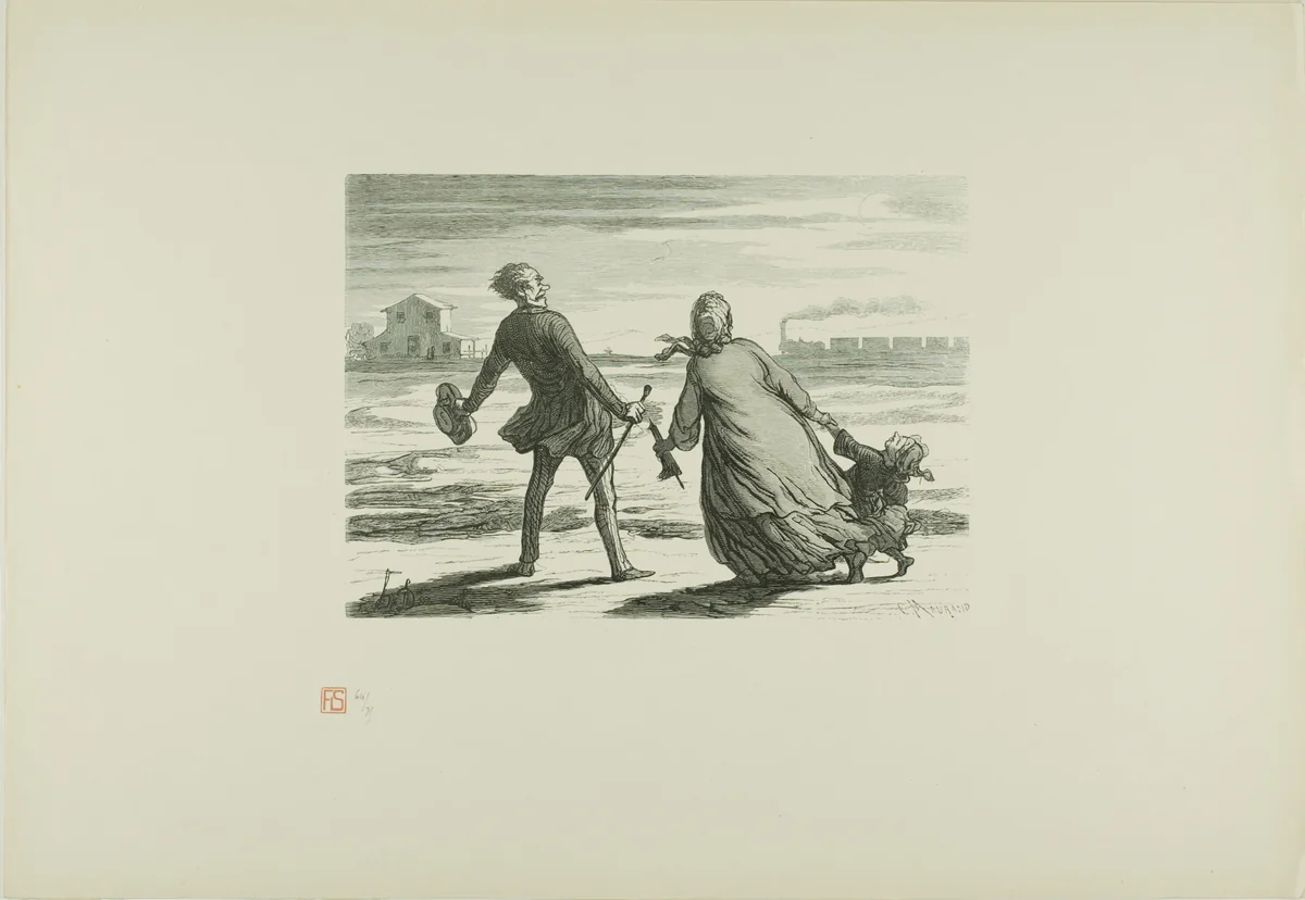 Too Late! by Charles Maurand, print, 1862