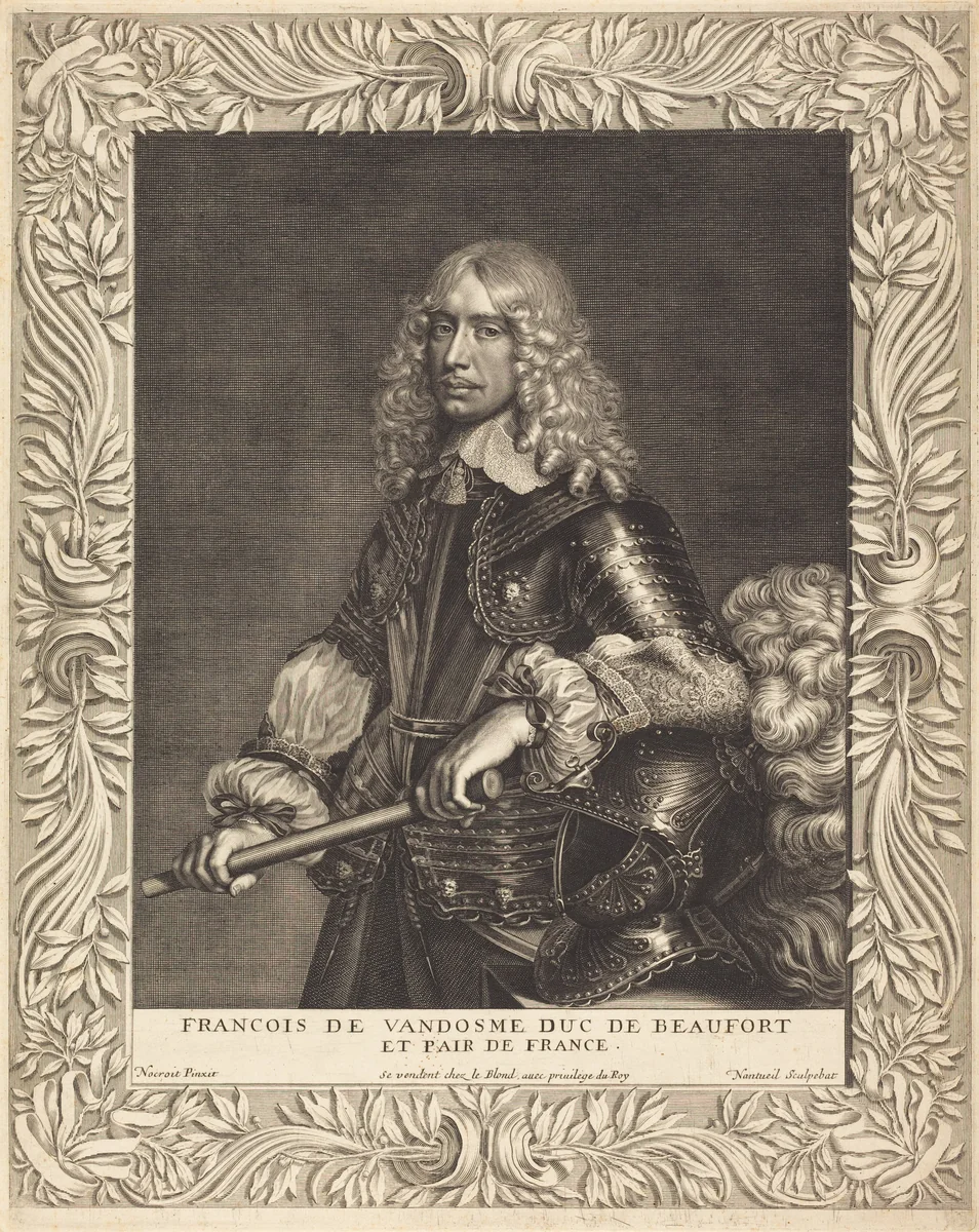 Francois, Duc de Beaufort by Robert Nanteuil; Jean Nocret, print, 1649