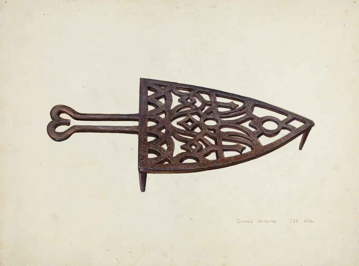 Flat Iron Holder by Donald Harding, index of american design, 1940