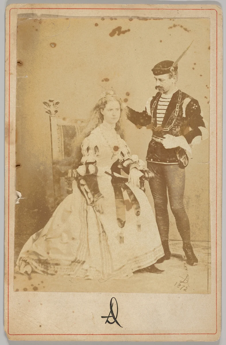 David Maitland Armstrong and Helen Neilson Armstrong in 15th-century Style Fancy Dress in Rome by anonymous, photograph, 1871