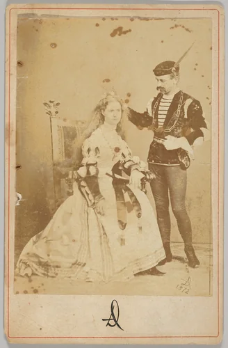 David Maitland Armstrong and Helen Neilson Armstrong in 15th-century Style Fancy Dress in Rome by anonymous, photograph, 1871