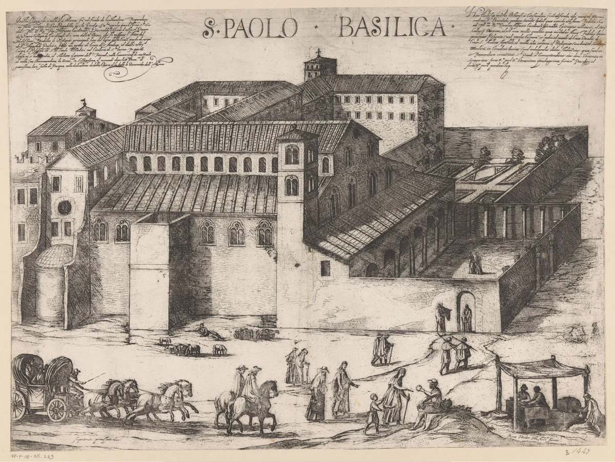 Sint-Paulus buiten de Muren te Rome by Antonio Tempesta, print, 1600