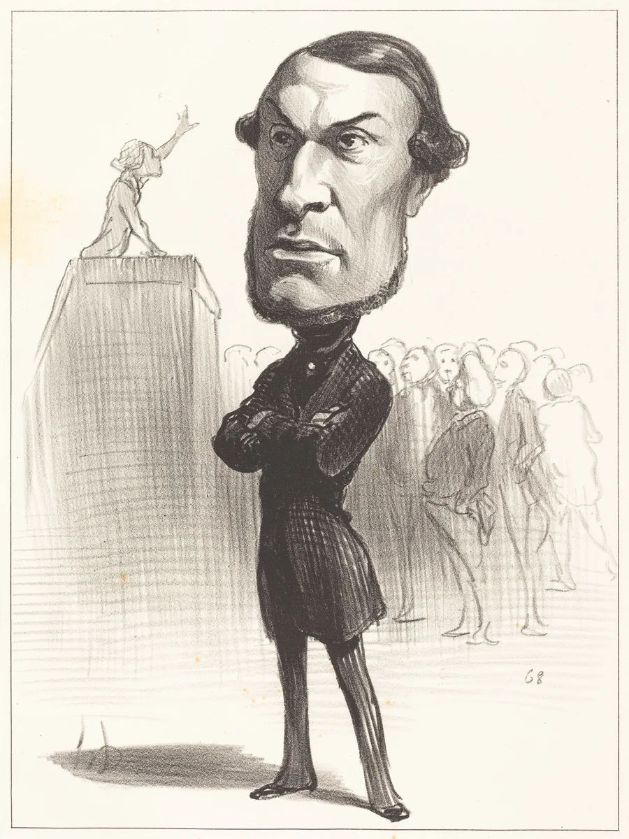 Achille Fould by Honoré Daumier, print, 1849
