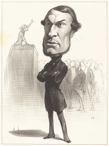Achille Fould by Honoré Daumier, print, 1849