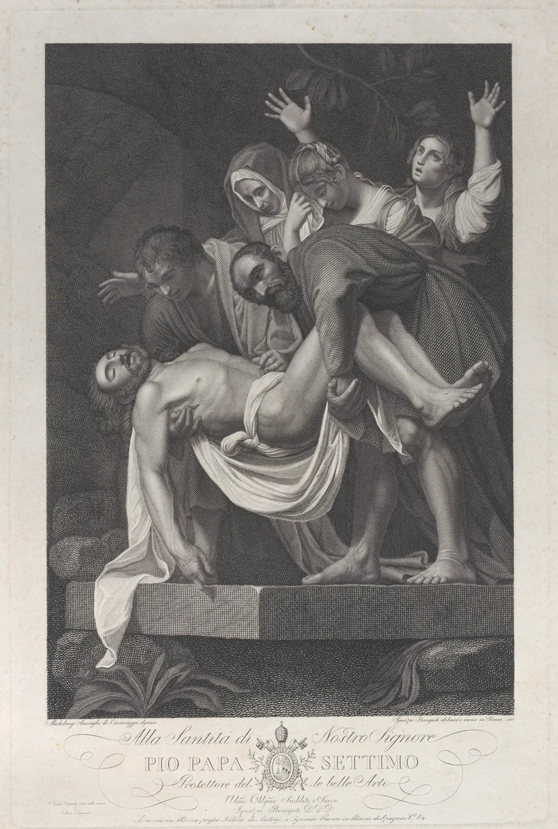 The Entombment of Christ by Ignazio Bonajuti, print, 1817