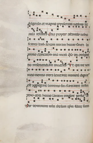 Missale: Fol. 153v: Music for "Exultet" by Bartolommeo Caporali, book, 1469