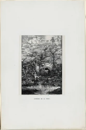 The Comedy of Death by Rodolphe Bresdin, print, 1854