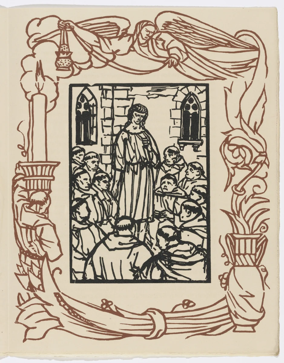 Plate (page 85) from Les Petites Fleurs de St. François (The Little Flowers of St. Francis) by Émile Bernard, illustrated book, 1928