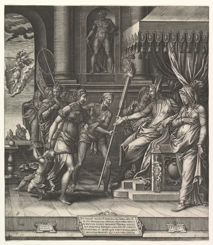 The Calumny of Apelles by Giorgio Ghisi, print, 1560