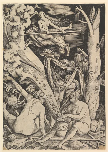 The Witches by Hans Baldung, print, 1510