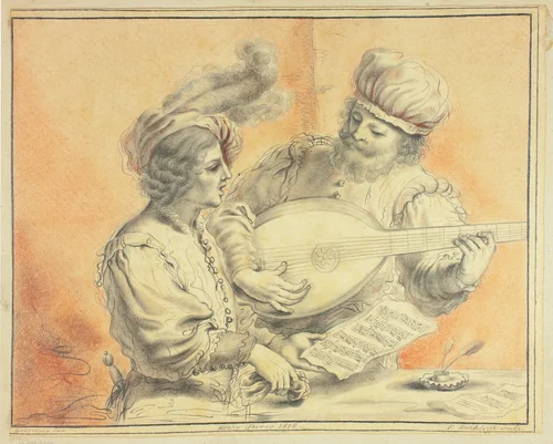 Singer and Lute Player by Mary Trevor, drawing, 1818