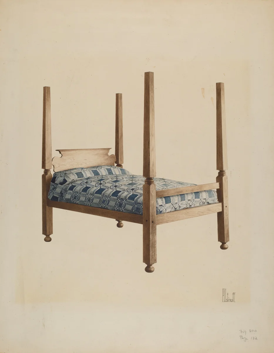 Four Poster Bed by Peter C. Ustinoff, index of american design, 1940