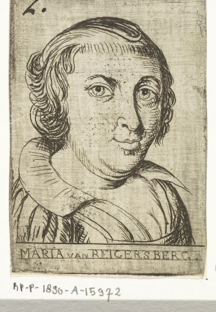 Portret van Maria van Reigersberch (1589-1653) by Rienk Jelgerhuis, print, 1739-1806