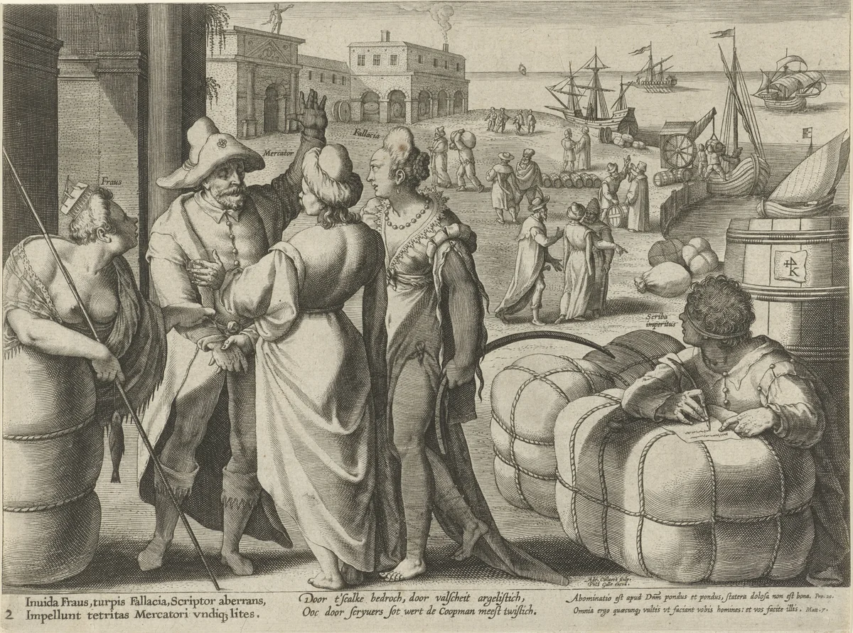 Misbruik van het handelsrecht by Unknown, print, 1593-1597