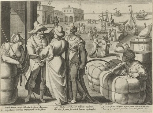 Misbruik van het handelsrecht by Unknown, print, 1593-1597