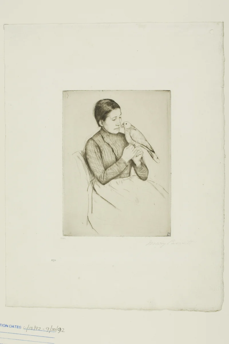 The Parrot by Mary Cassatt, print, 1891