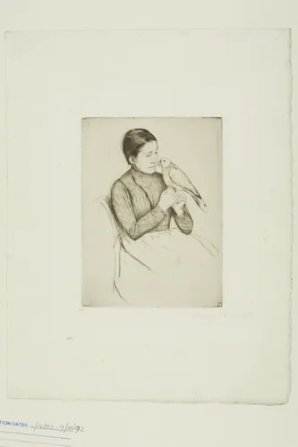 The Parrot by Mary Cassatt, print, 1891