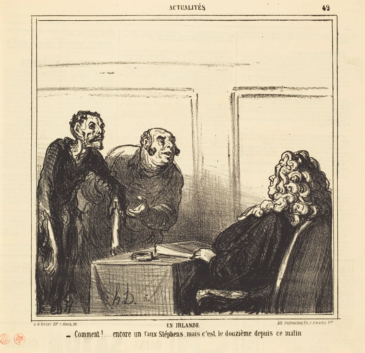 En Irlande by Honoré Daumier, print, 1808-1879