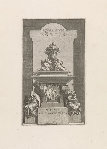 Grafmonument by Jan Goeree, print, 1680-1731