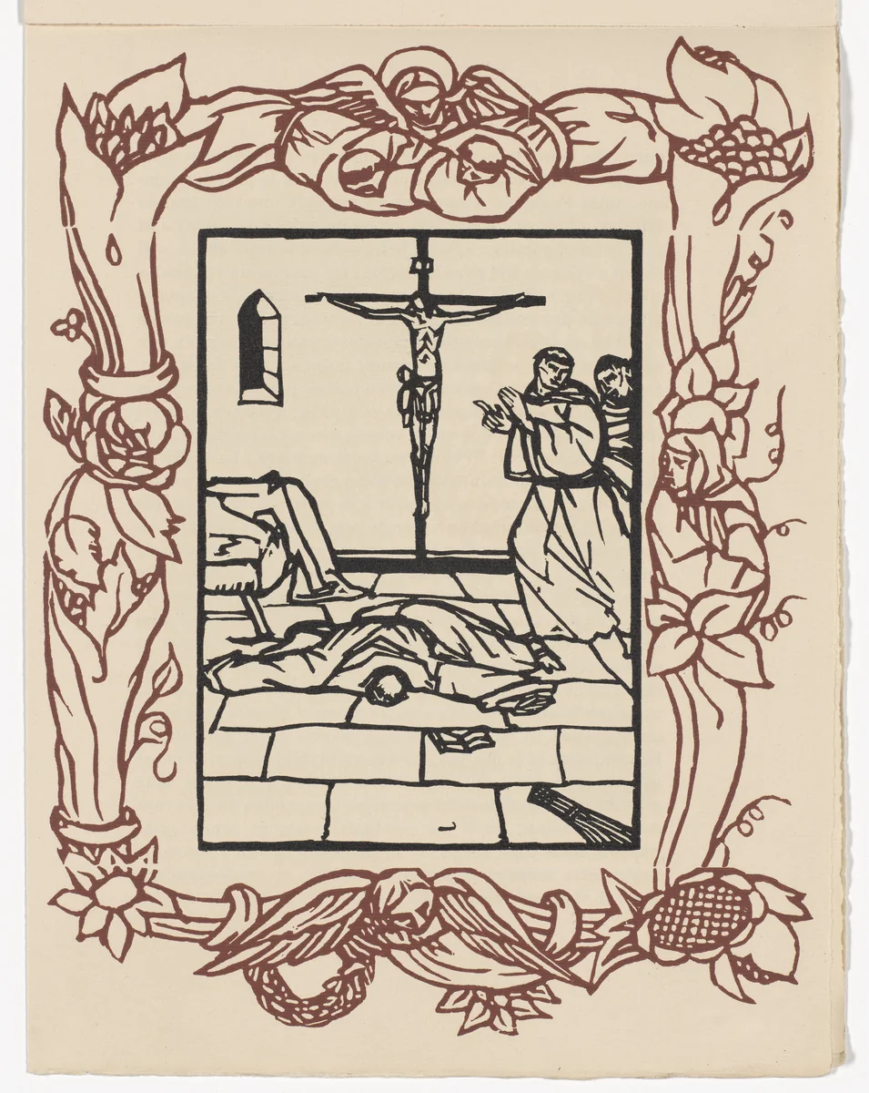 Plate (page 387) from Les Petites Fleurs de St. François (The Little Flowers of St. Francis) by Émile Bernard, illustrated book, 1928