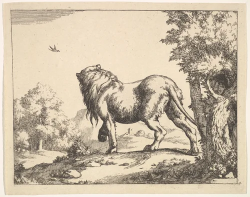 Plate 4 from "The Lions" by Marcus de Bye, print, 1659-1669