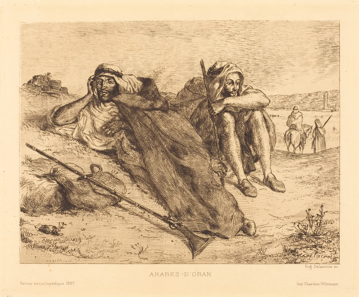 Arabes d'Oran by Eugène Delacroix, print, 1833