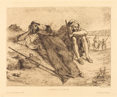 Arabes d'Oran by Eugène Delacroix, print, 1833