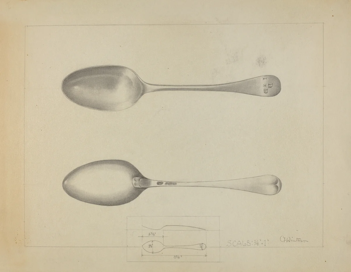 Silver Spoon by Charlotte Winter, index of american design, 1936