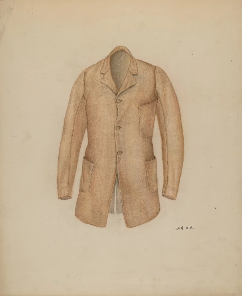 Man's Sack Coat by Edith Miller, index of american design, 1938