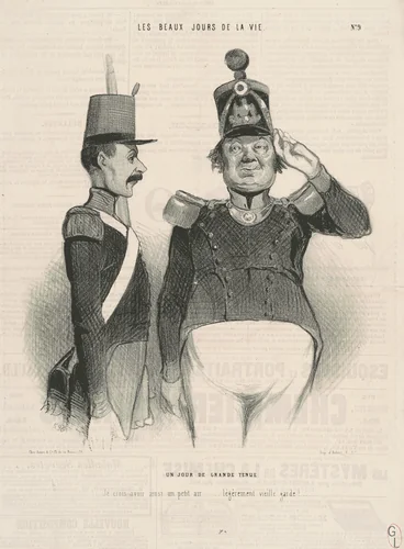 Un jour de grande tenue by Honoré Daumier, print, 1844
