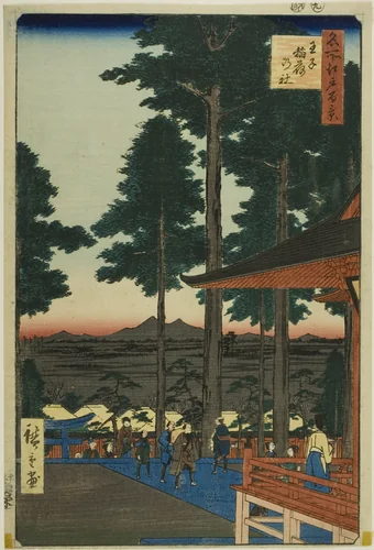 Oji Inari Shrine (Oji Inari no yashiro), from the series “One Hundred Famous Views of Edo (Meisho Edo hyakkei)” by Utagawa Hiroshige (歌川広重), print, 1857