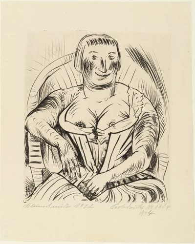 Woman in Armchair (Frau im Sessel) by Paul Kleinschmidt, print, 1922