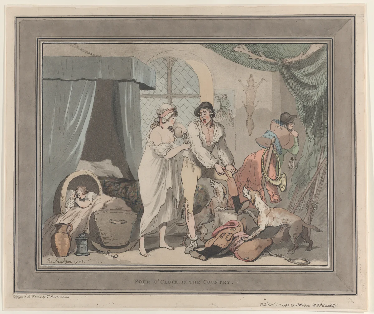Four O'Clock in the Country by Thomas Rowlandson, print, 1790