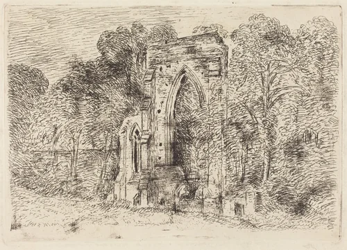 The Ruins of Netley Abbey by John Constable, print, 1826