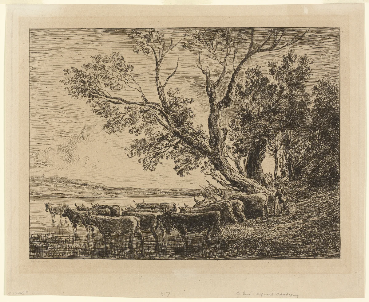 The Ford by Charles-François Daubigny, print, 1865