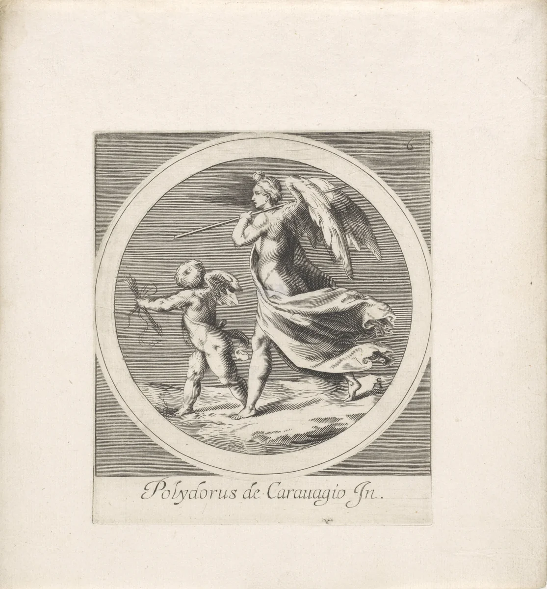 Venus door Amor gevolgd by Unknown, print, 1590-1600