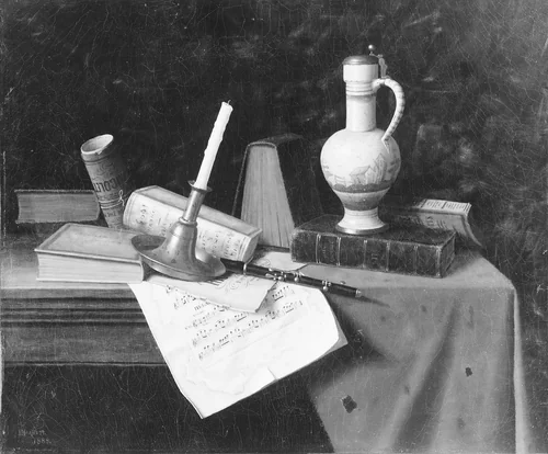 Still Life by William Michael Harnett, artwork, 1888