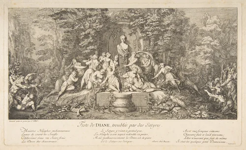 Feast of Diana by Claude Gillot, print, 1685-1722