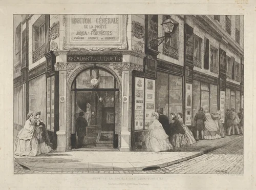 Headquarters of the Société des Aquafortistes by Adolphe Martial Potémont, print, 1864