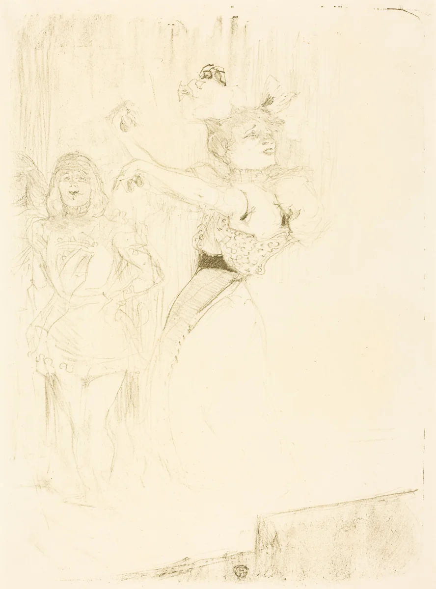 Lender Dancing the Bolero in "Chilperic" (Lender dansant le pas du boléro dans "Chilpéric") by Henri de Toulouse-Lautrec, print, 1895