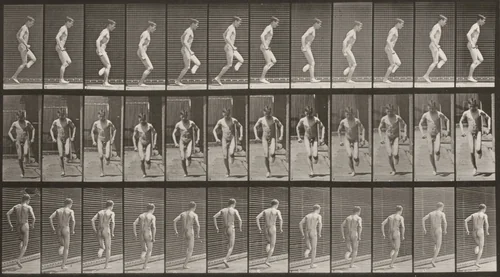 Plate Number 186. Hopping on right foot by Eadweard Muybridge, photograph, 1887