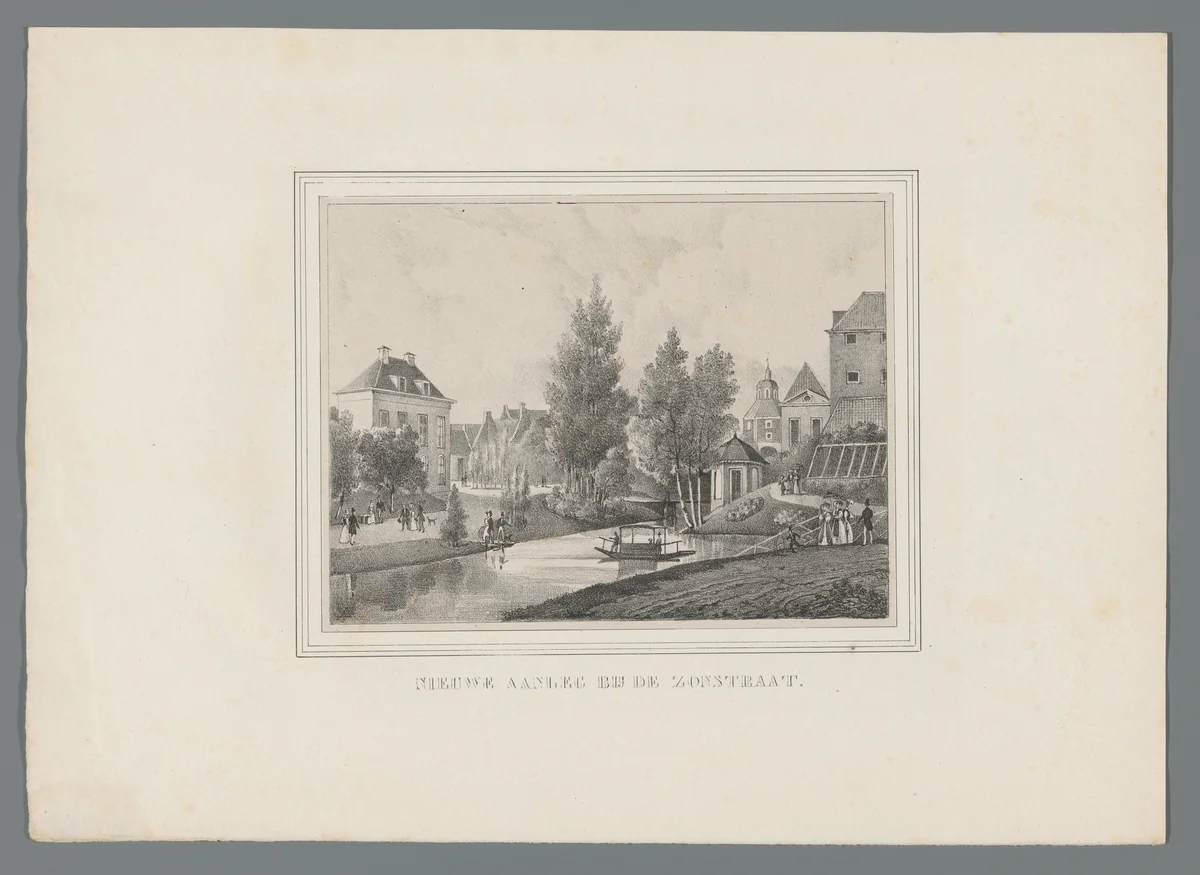 Nieuwe aanleg bij de Zonstraat by anonymous, print, 1831