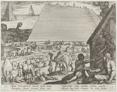 The Pyramids in Egypt, plate 7 from "The Seven Wonders of The World" by Antonio Tempesta, print, 1608